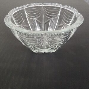 KIG Indonesia Small Etched Glass Bowl 5 1/2 inch Wide 3 Inch Tall